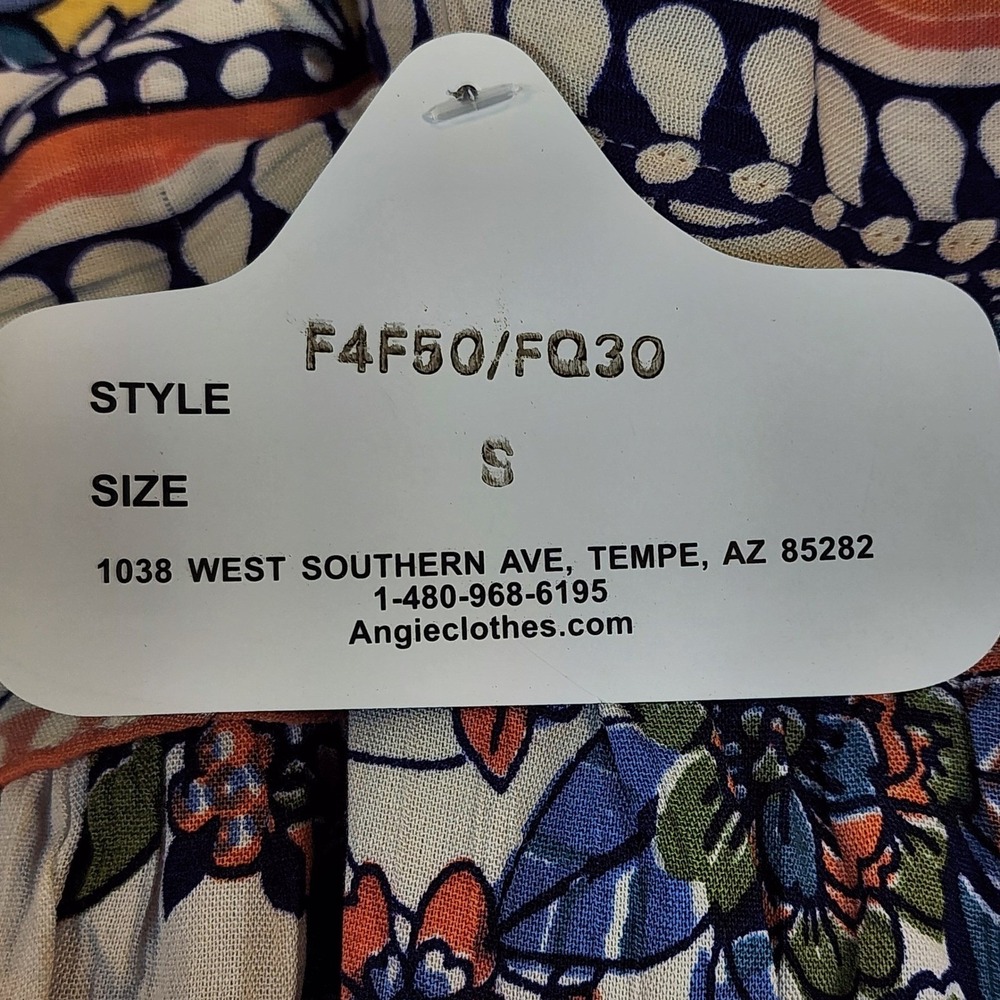 Angie Women Boho Prairie Cottagecore Festival Tiered Maxi Dress Rayon Size S NWT - Picture 11 of 13